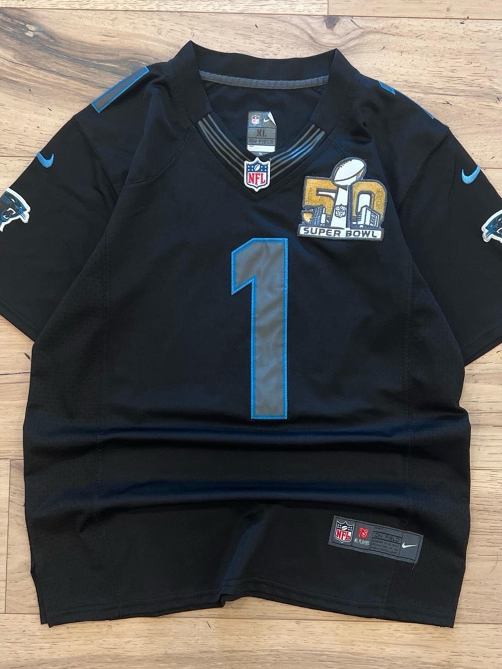 y2k 2010s nfl superbowl 50 cam newton panthers jersey